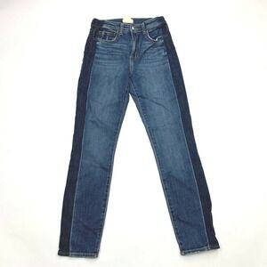 L'AGENCE High 10 Skinny Classic Vintage Stripe Jean Blue Cotton Stretch Women 25